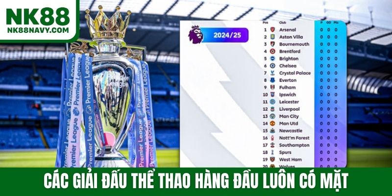 Các giải đấu thể thao hàng đầu luôn có mặt