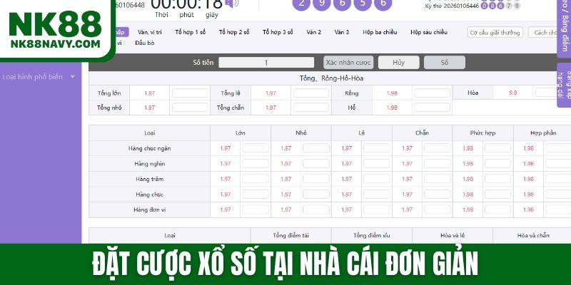 Đặt cược xổ số tại nhà cái đơn giản