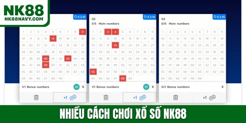 Nhiều cách chơi xổ số NK88